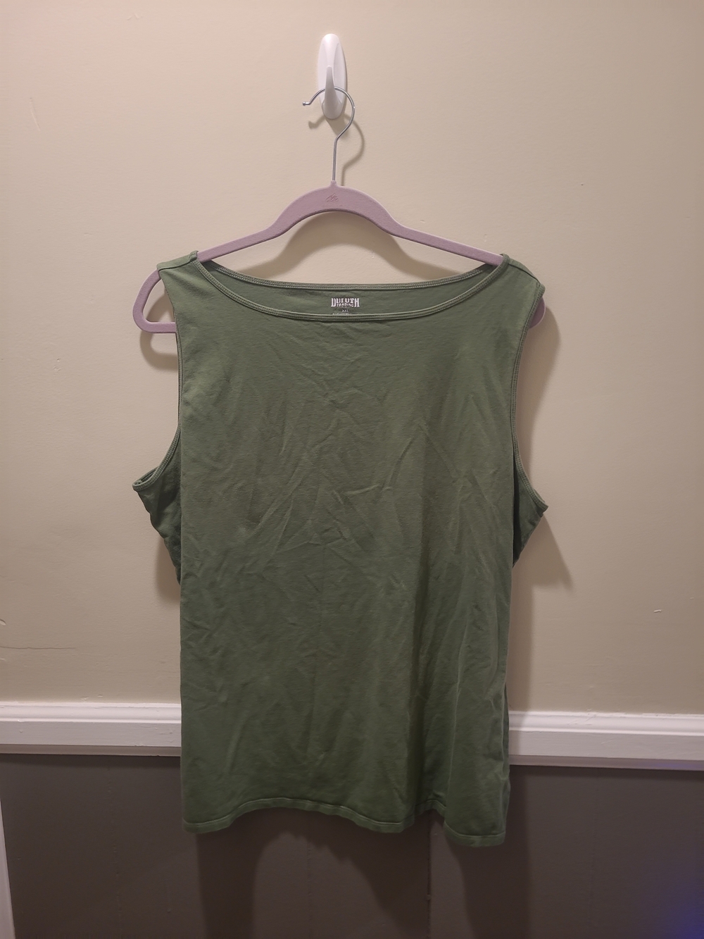 Duluth Trading Co Womens Green Tank Top 2XL Boat Neckline Sleeveless Top